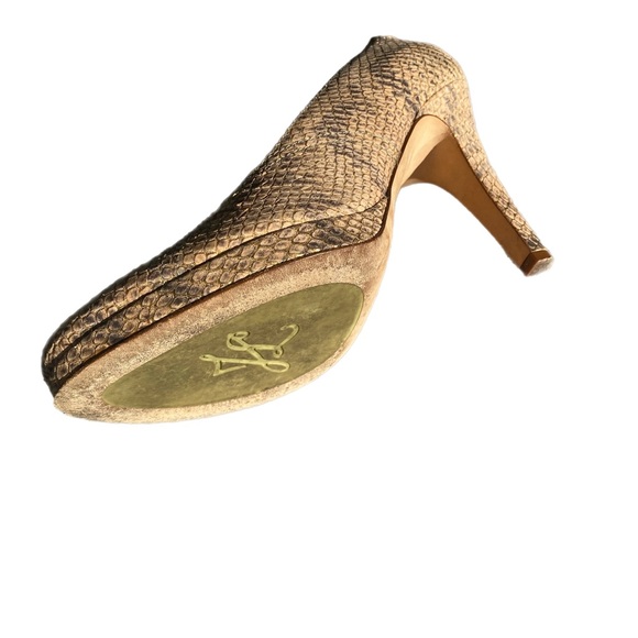 Julie Lopez Layla Nude Python Platform Heels Size 7 - Picture 8 of 11